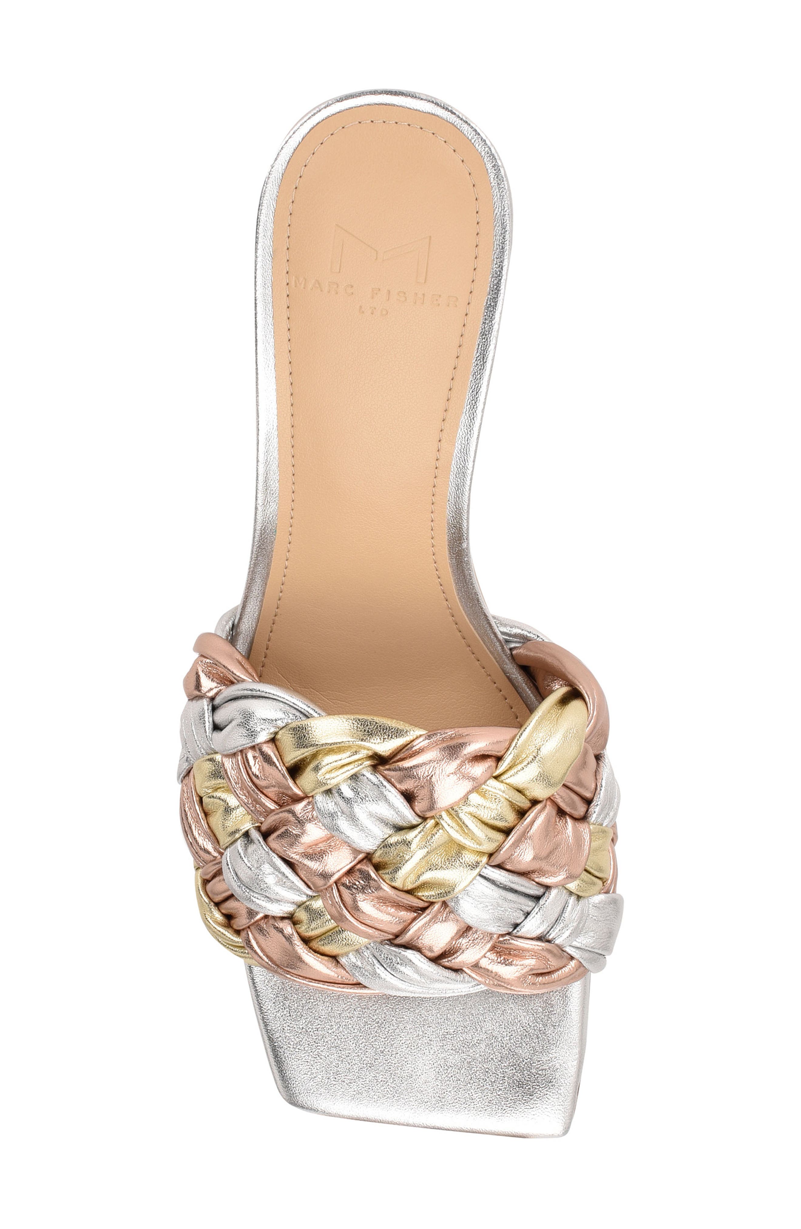 Draya Braided Sandal, Alternate, color, SILVER MULTI