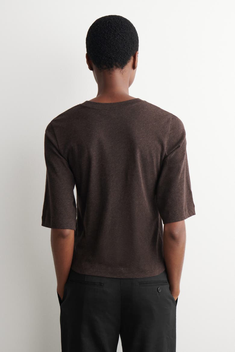 Cotton T-Shirt, Alternate, color, DARK BROWN