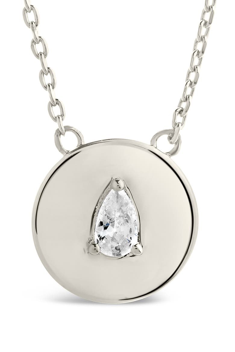 Cassie Cubic Zirconia Circle Pendant Necklace, Alternate, color, SILVER
