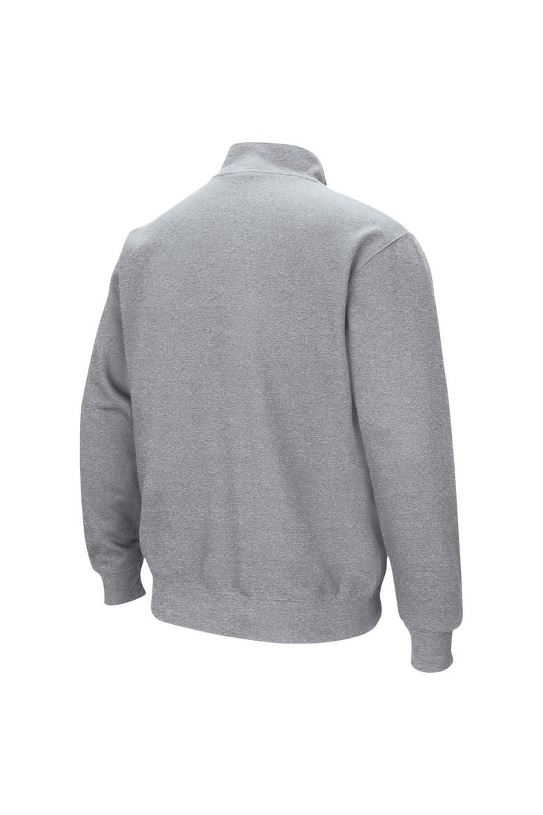 Men's Colosseum Heathered Gray Harvard Crimson Tortugas Team Logo Quarter-Zip Jacket, Alternate, color, Heather Gray