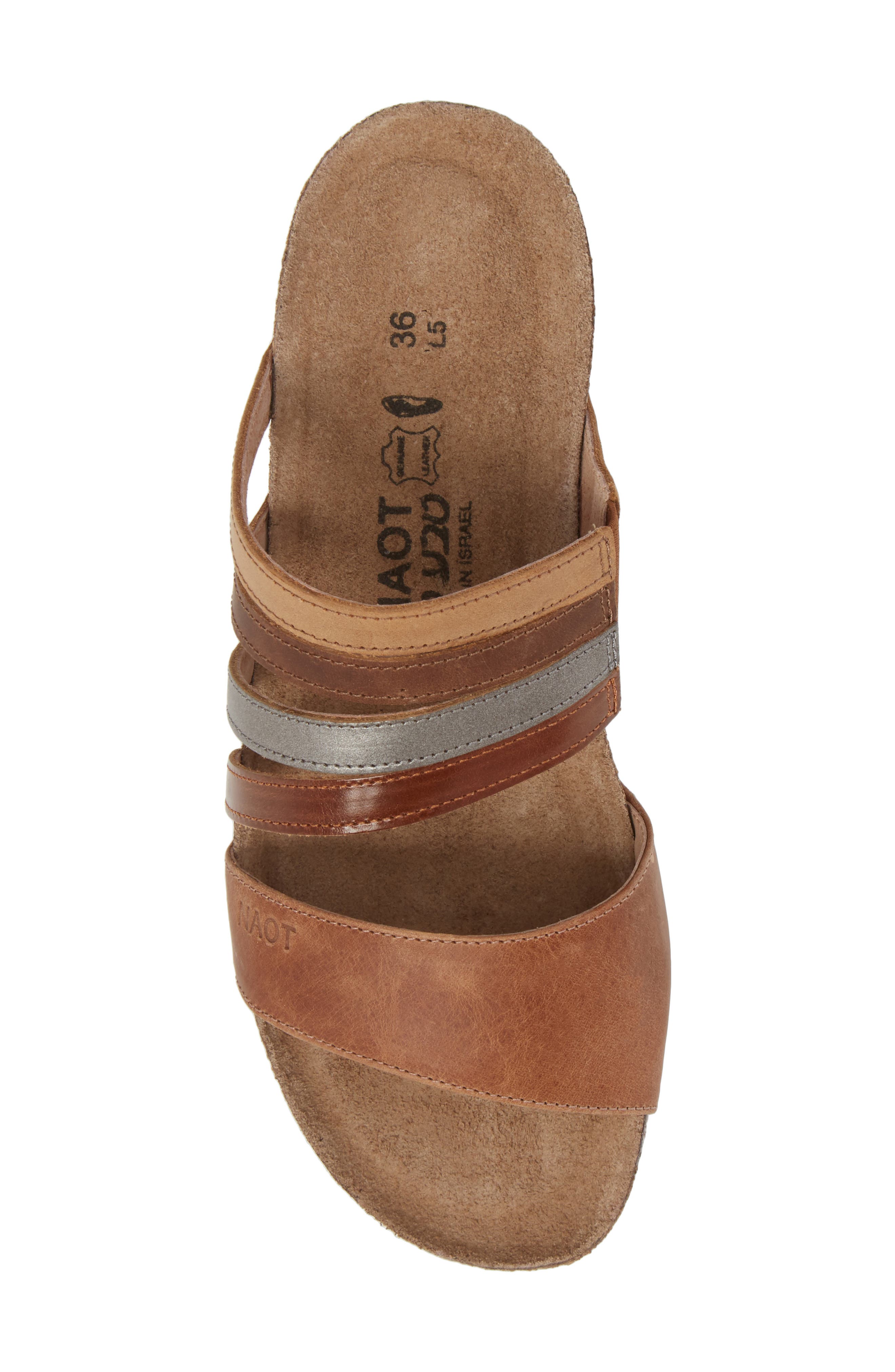 Peyton Slide Sandal, Alternate, color, LATTE BROWN LEATHER