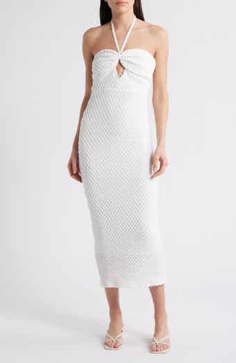 Rare London Textured Cutout Midi Dress