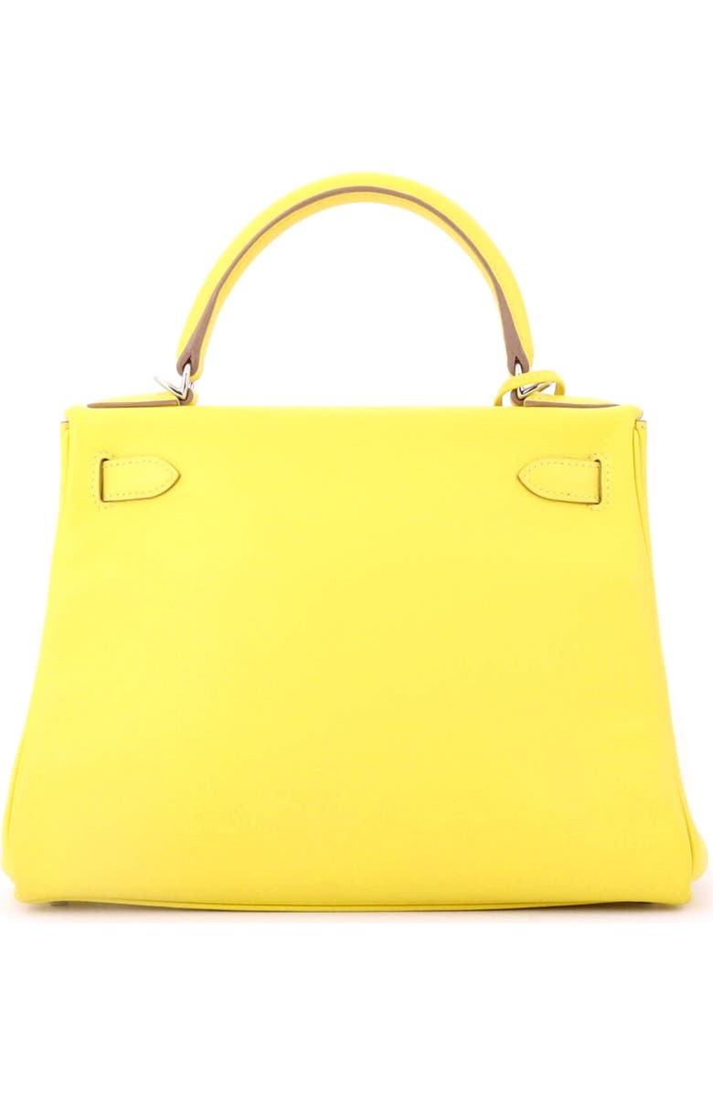 Pre-Owned Hermes Kelly Handbag Yellow Evercolor with Palladium Hardware 28, Alternate, color, Lime