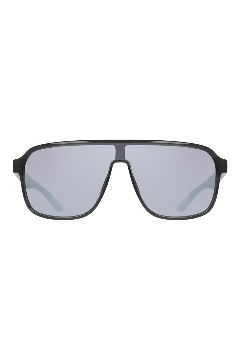 Vintage Flyer 64mm Shield Sunglasses, Main, color, SMOKE GREY / CHROME MIRROR