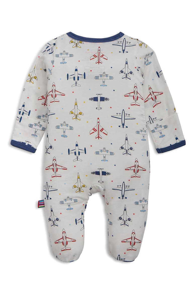 Just Plane Fun Magnetic Footie, Alternate, color, WHITE