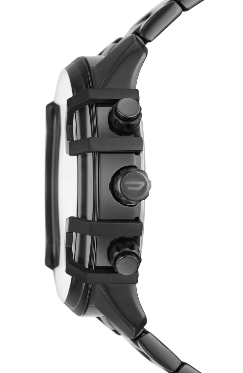 DIESEL<sup>®</sup> Griffed Chronograph Quartz Bracelet Watch, 48mm, Alternate, color, Gunmetal