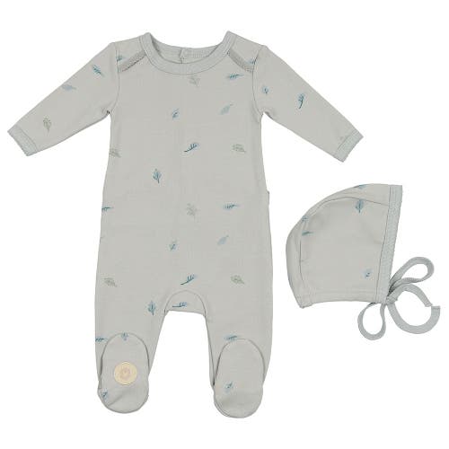 Shop Mon Tresor Bebe Cascade Of Leaves Gift Set In Pearl Blue