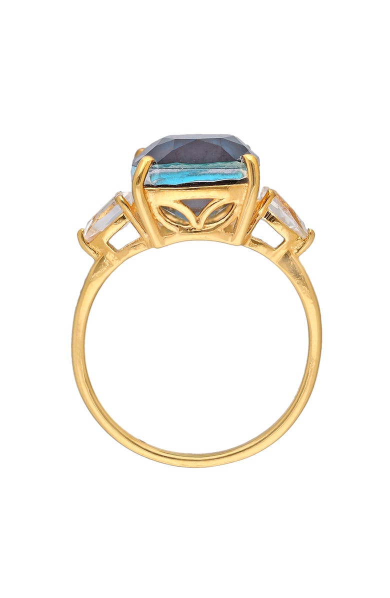 YS GEMS Blue Quartz Three-Stone Ring, Alternate, color, Blue