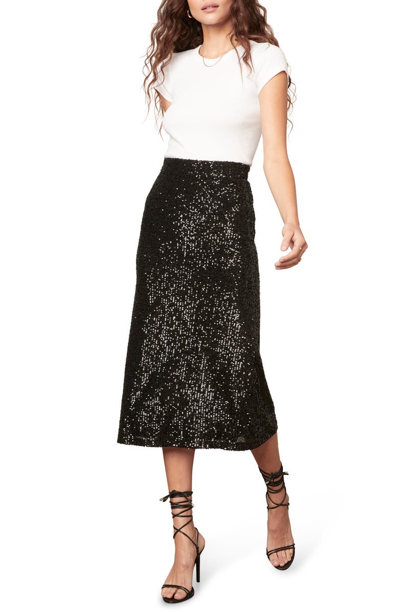 BB Dakota by Steve Madden BB Dakota Starry Night Sequin Skirt, Alternate, color,