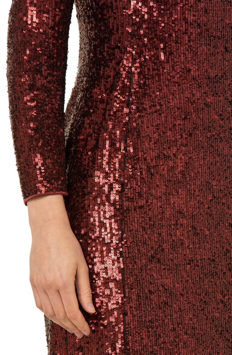 Akris Sequin Mock Neck Sheath Dress, Alternate, color, 