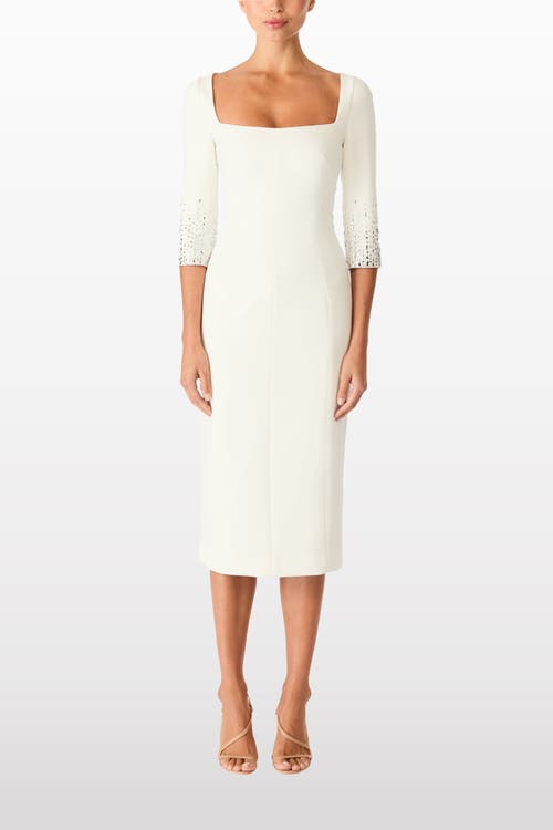 Jenny Packham Rosebud Midi Dress In White
