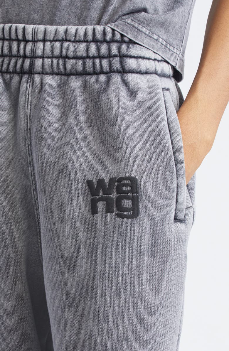Alexander Wang Essential Logo French Terry Sweatpants, Alternate, color, Washed Granite