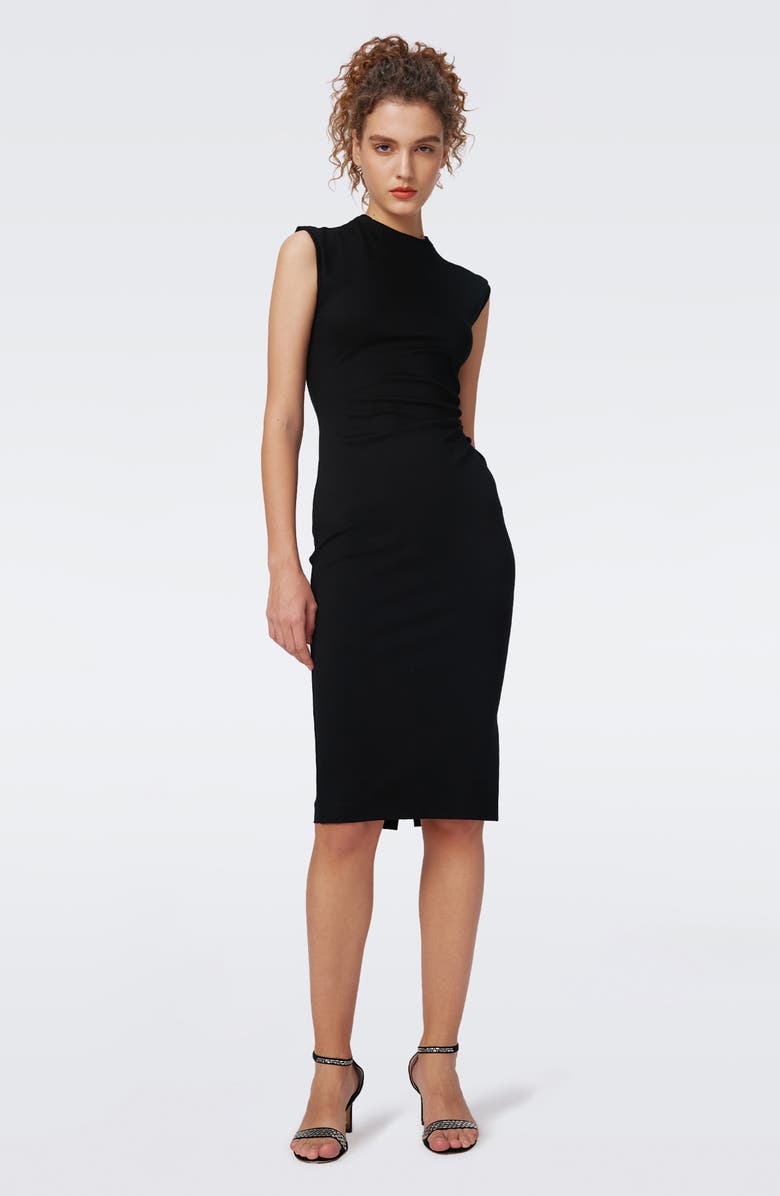 DVF Darrius Ruched Sleeveless Sheath Dress, Alternate, color, 