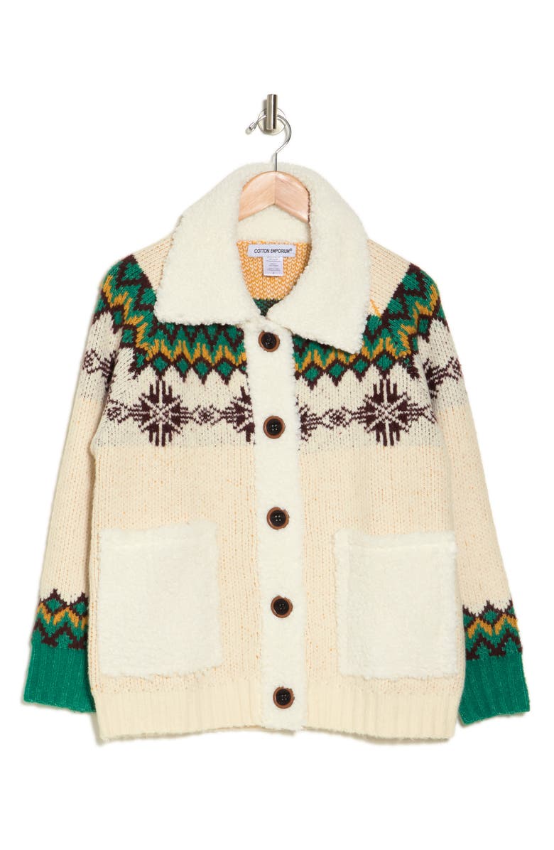 Cotton Emporium Joe Coatigan with High Pile Fleece Trim, Alternate, color,