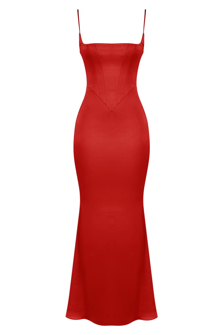 Olivette Corset Maxi Dress, Alternate, color, RED ROSE