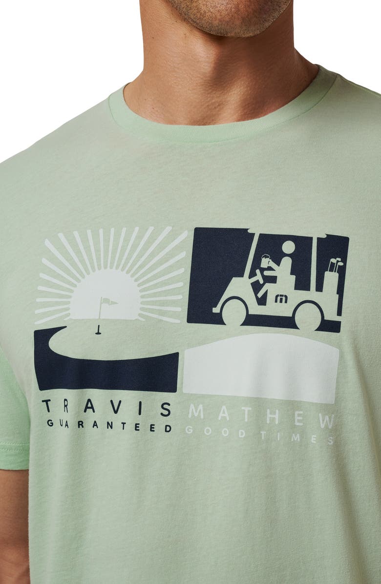 TravisMathew Player Parking Cotton Graphic T-Shirt, Alternate, color, Aqua Foam