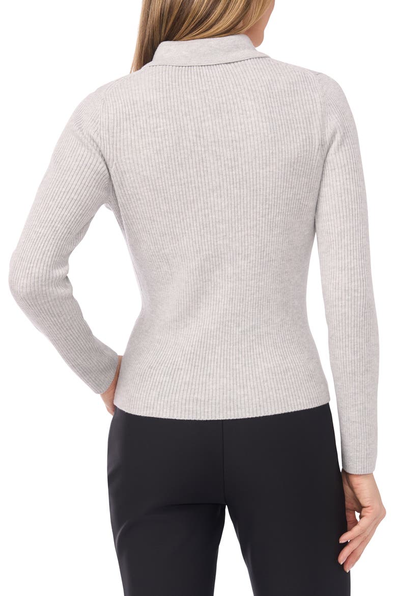 Jalia Rib Polo Sweater, Alternate, color, PEARL HEATHER