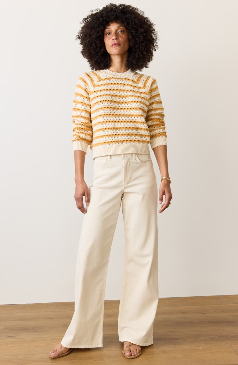 Marine Layer Stripe Open Stitch Crewneck Sweater, Alternate, color,