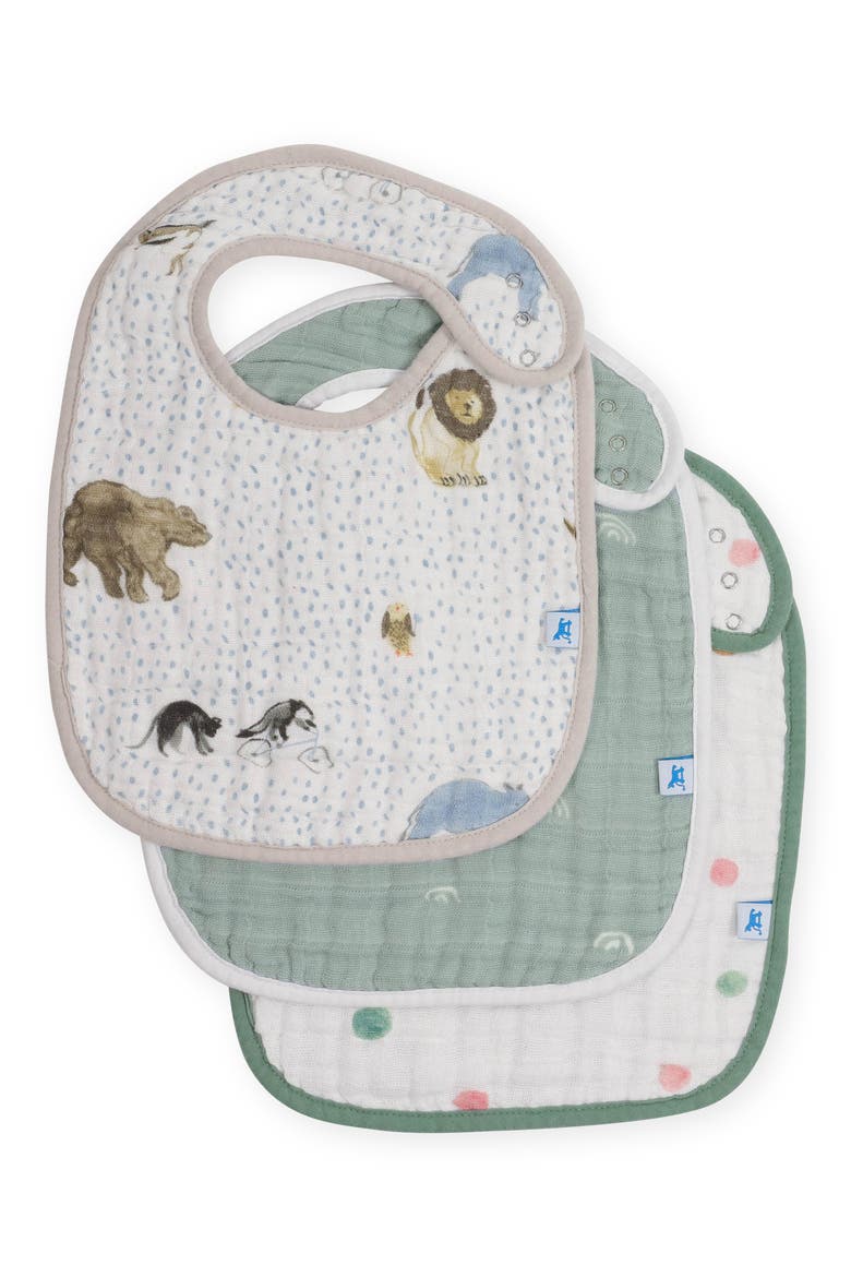 3-Pack Classic Cotton Muslin Bibs, Main, color, MULTI