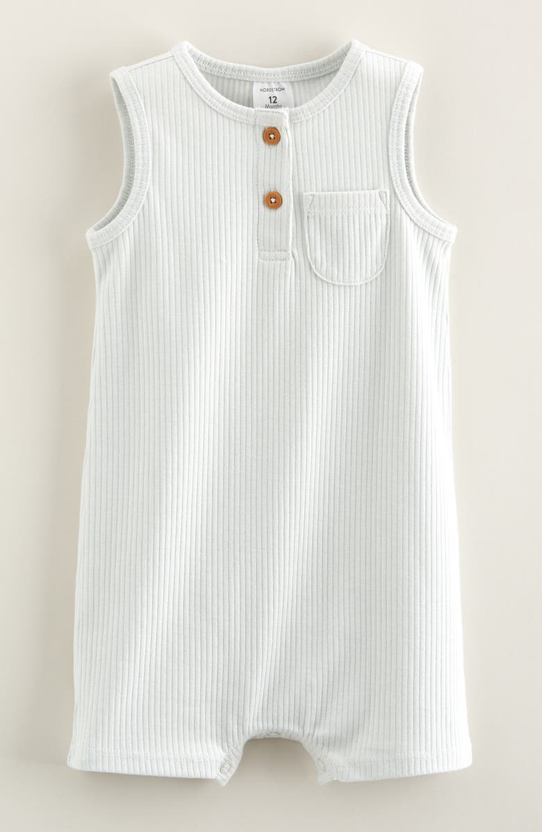 Nordstrom Rib Romper, Main, color, Green Hush