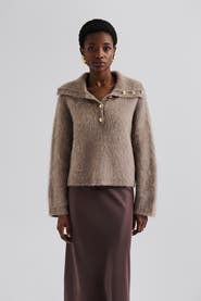 Malina Yselle Long Sleeve Collared Sweater