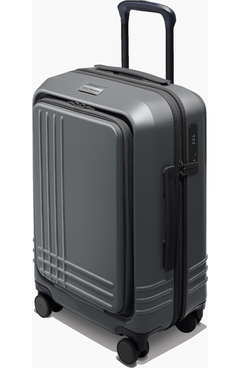 ROAM Luggage Front Pocket Expandable Carry-On, Main, color, Matte Steel / Black