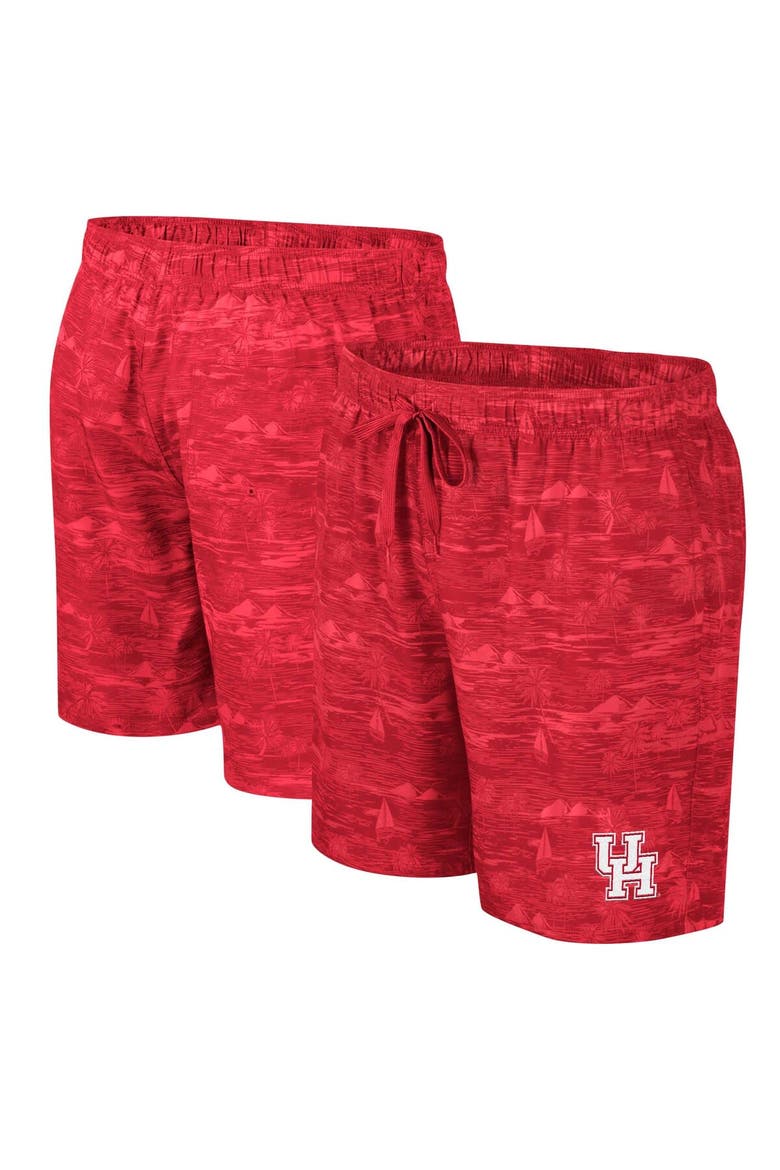 Men's Colosseum Red Houston Cougars Ozark Swim Shorts, Main, color, Red