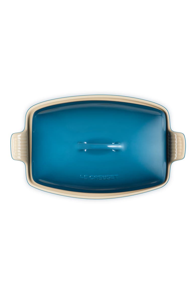 Heritage 4.5-Quart Covered Rectangular Stoneware Casserole, Alternate, color, DEEP TEAL