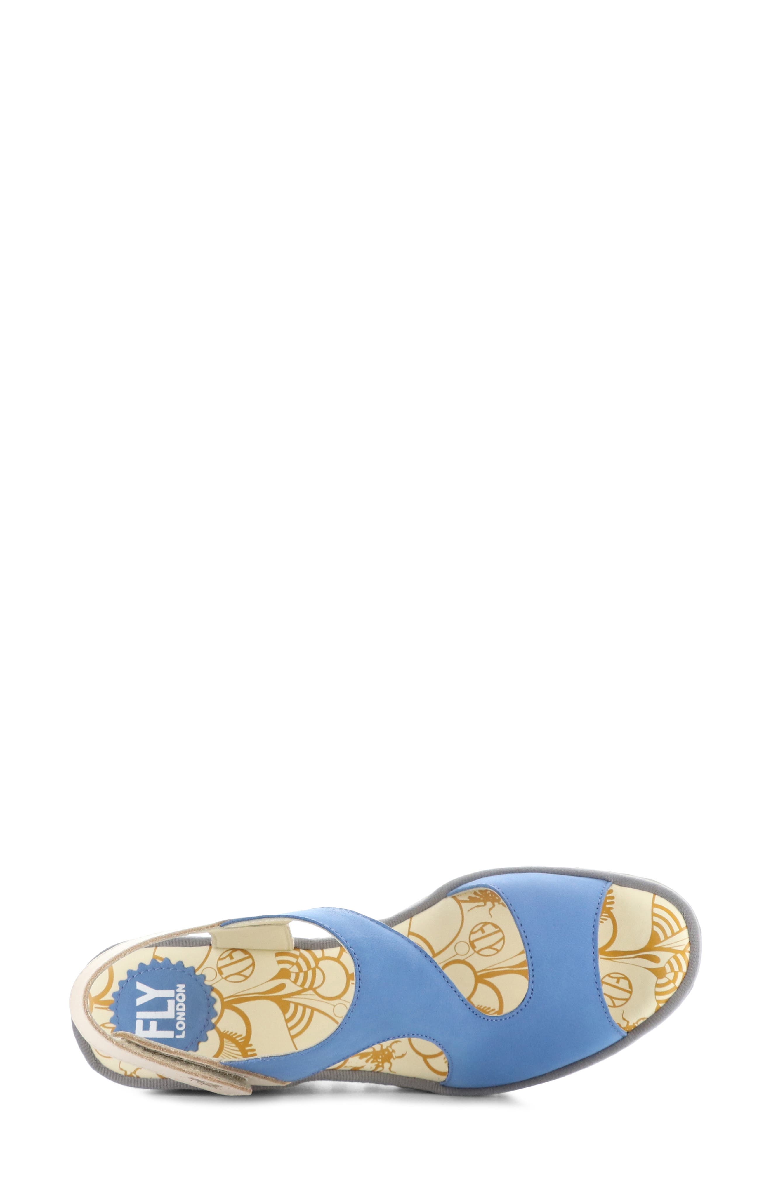 Fly London Yox Slingback Platform Wedge Sandal, Alternate, color, Blue/ Natural Cupido