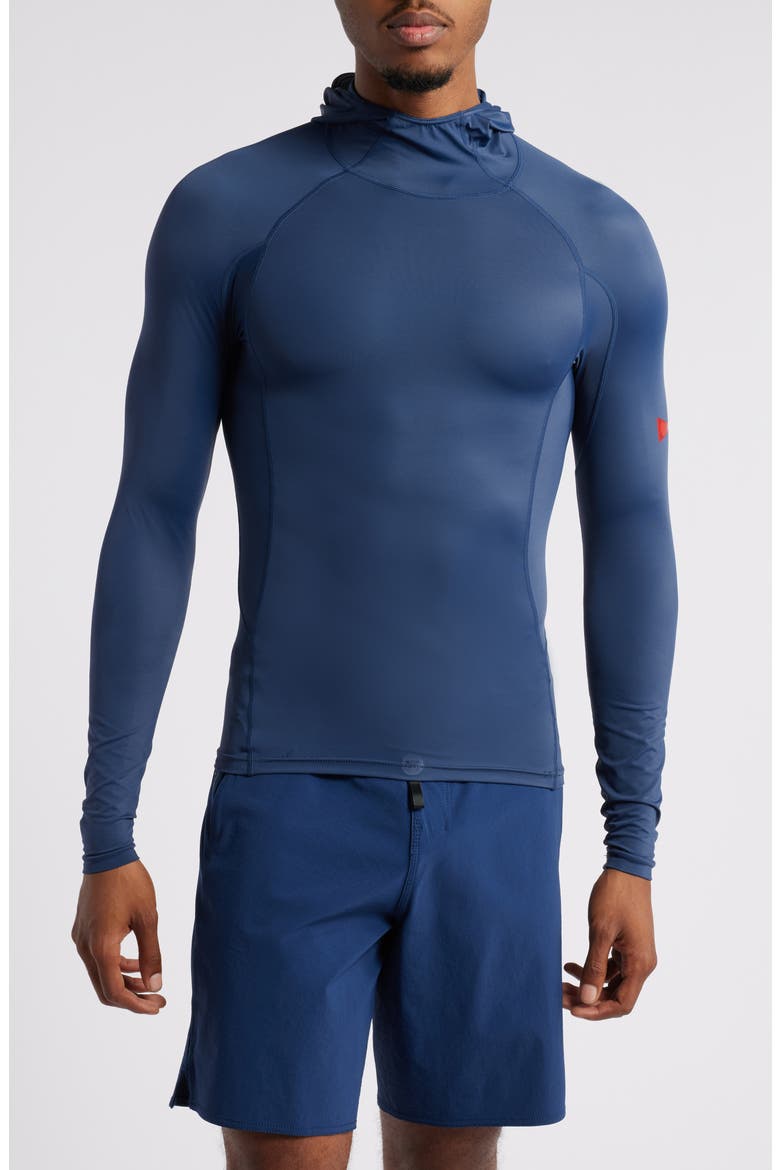 Long Sleeve Hooded Rashguard, Main, color, DARK NAVY