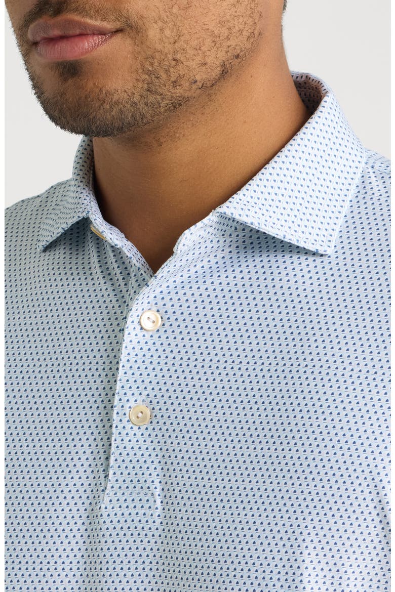 Hummingbird Summer Comfort Performance Jersey Polo, Alternate, color, BLUE/ WHITE