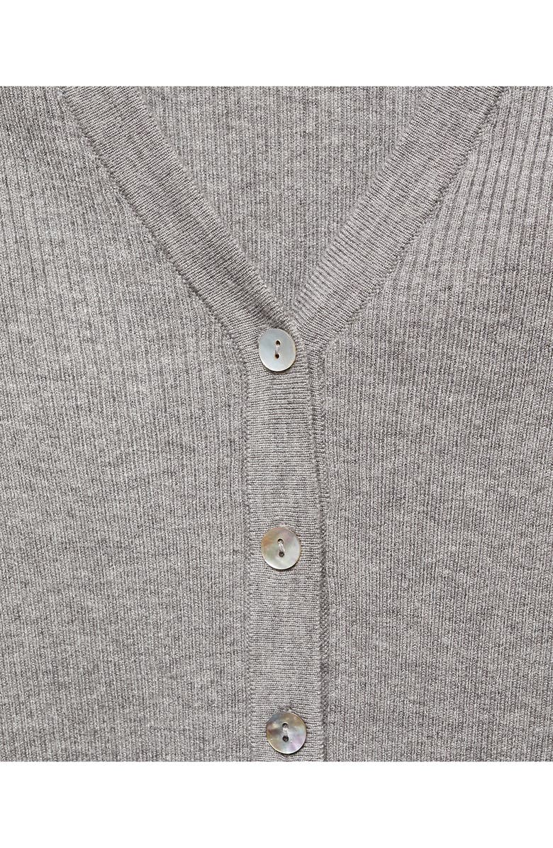 MANGO V-Neck Rib Cardigan, Alternate, color, 