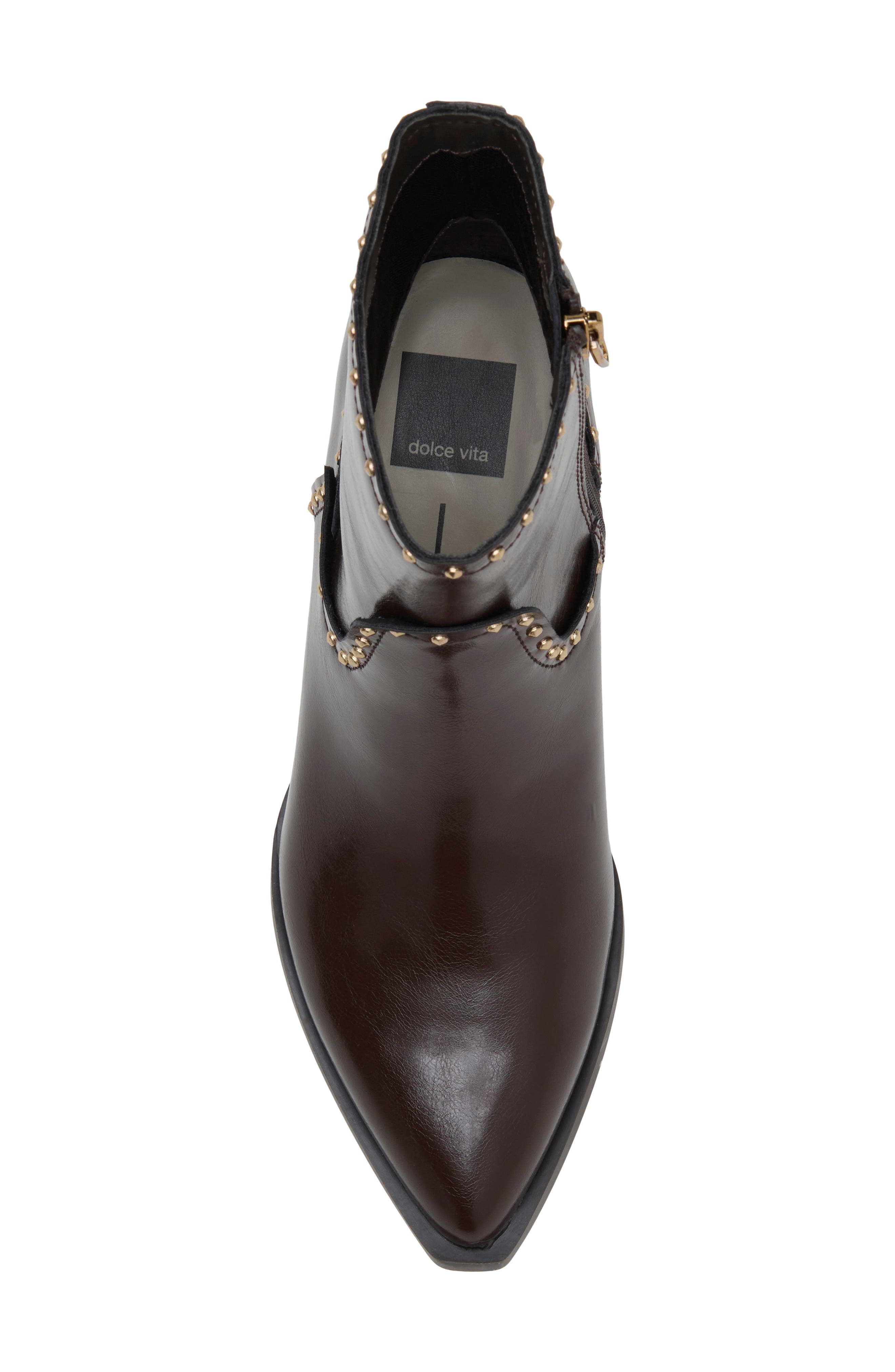 Tazzy Stud Faux Leather Bootie, Alternate, color, ESPESSO STUDDED STELLA