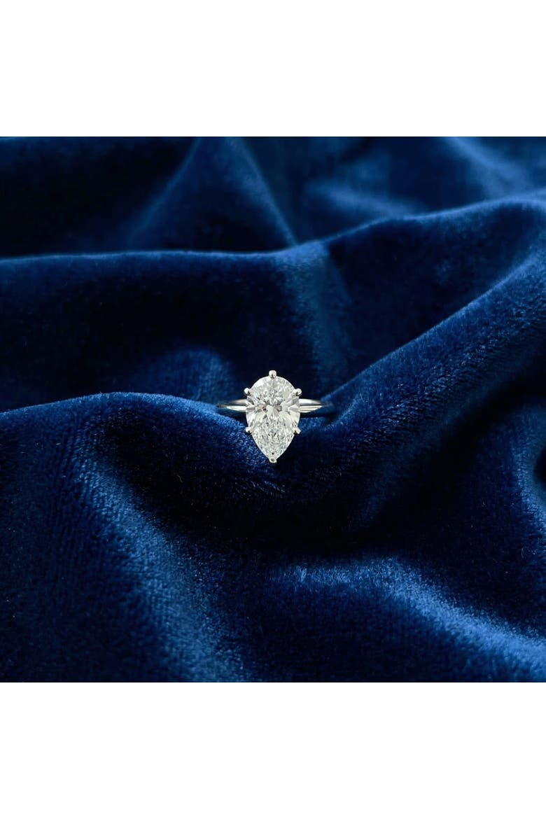 Certified 5Ct Pear Solitaire Diamond Engagement Ring 14k Gold or PT Lab Grown, Alternate, color, 14k White Gold