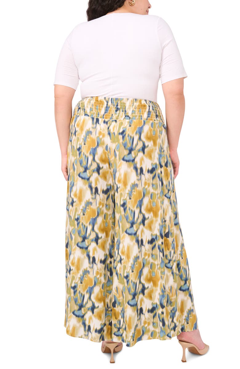 Vince Camuto Wide Leg Challis Pants, Alternate, color, Windsor Moss Watercolor