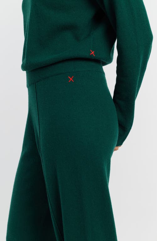 Chinti & Parker Wool & Cashmere Wide Leg Track Pant In Green