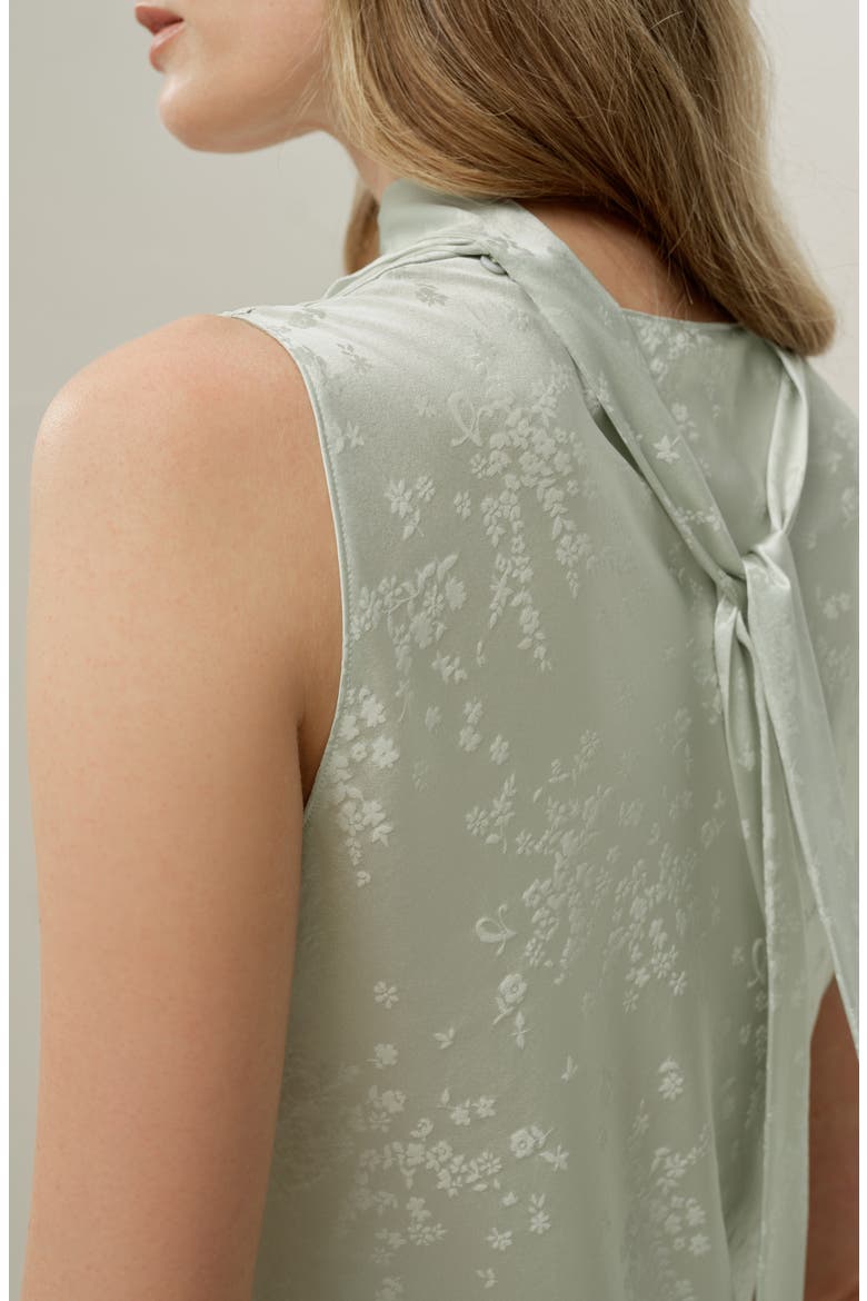 Women's Ying Jacquard Silk Tank, Alternate, color, Jade Green