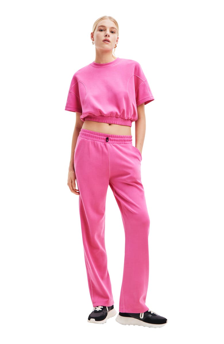 Desigual Elastic Waist Pants, Alternate, color, Pink