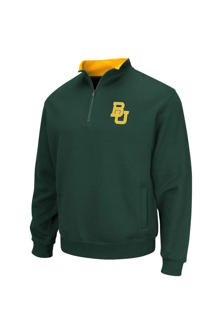 Men's Colosseum Green Baylor Bears Tortugas Quarter-Zip Sweatshirt, Alternate, color, Green