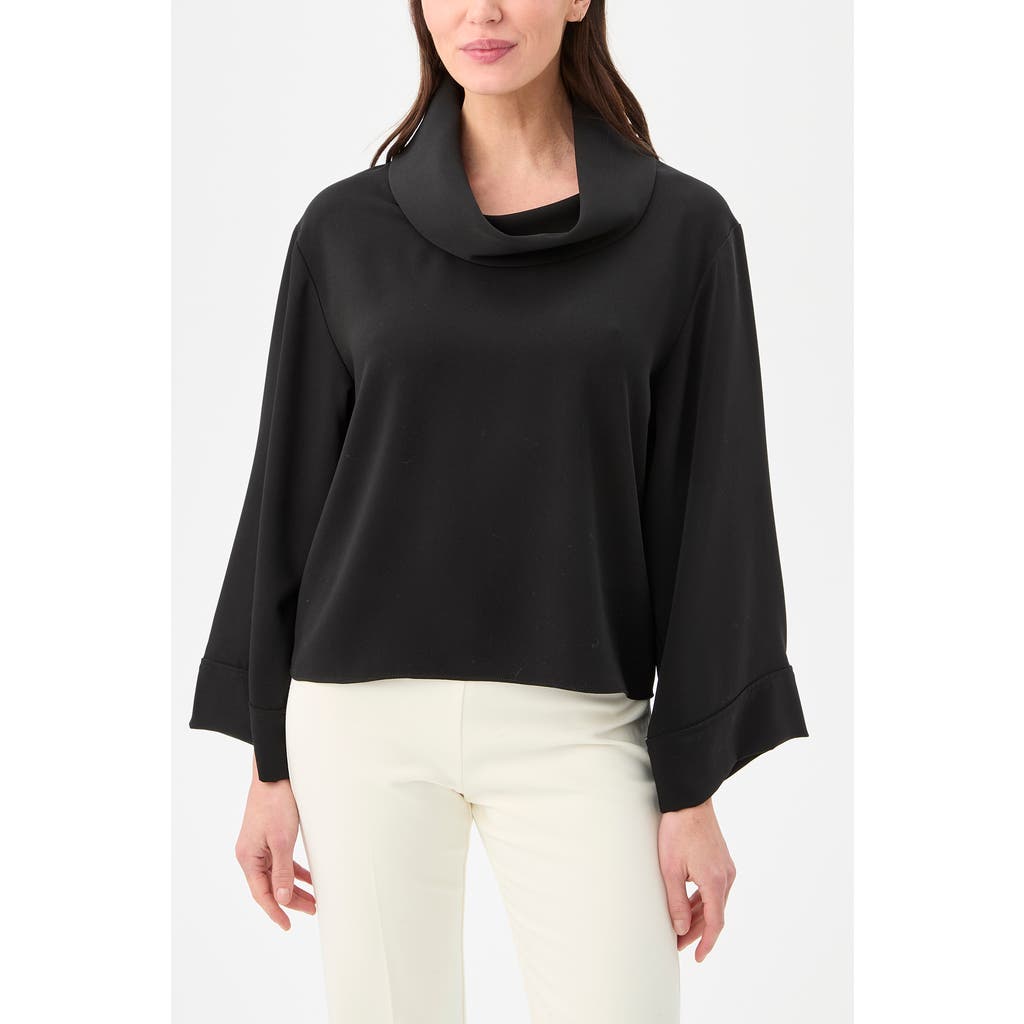 Trina Turk Staged Folded Neckline Top In Black