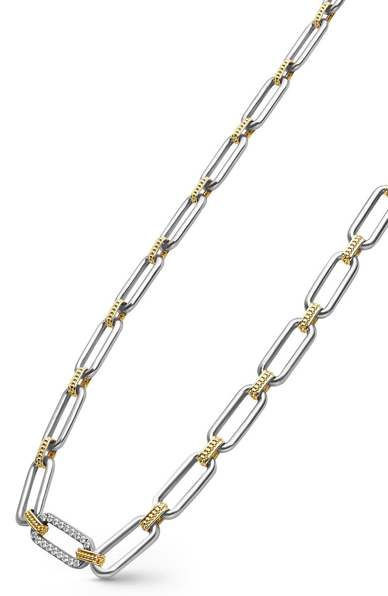 LAGOS Signature Caviar Links Chain Necklace, Alternate, color, Two-Tone