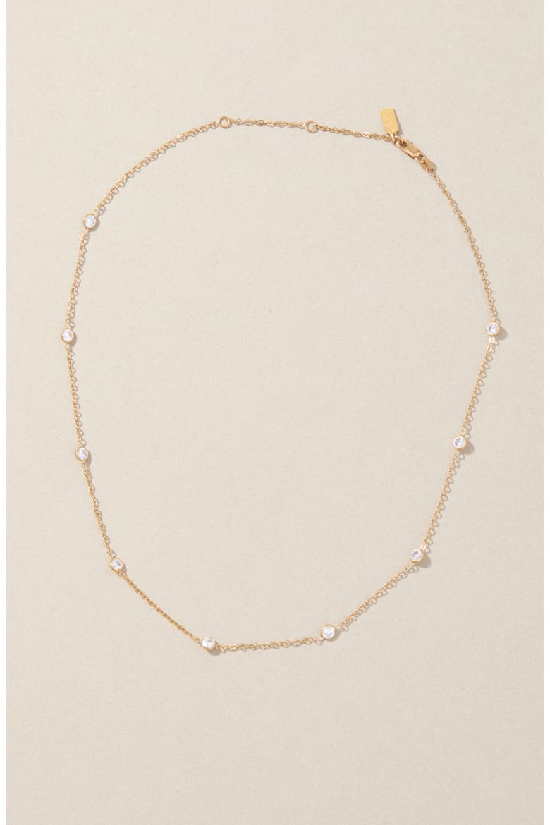 Faye Cubic Zirconia Necklace, Alternate, color, GOLD