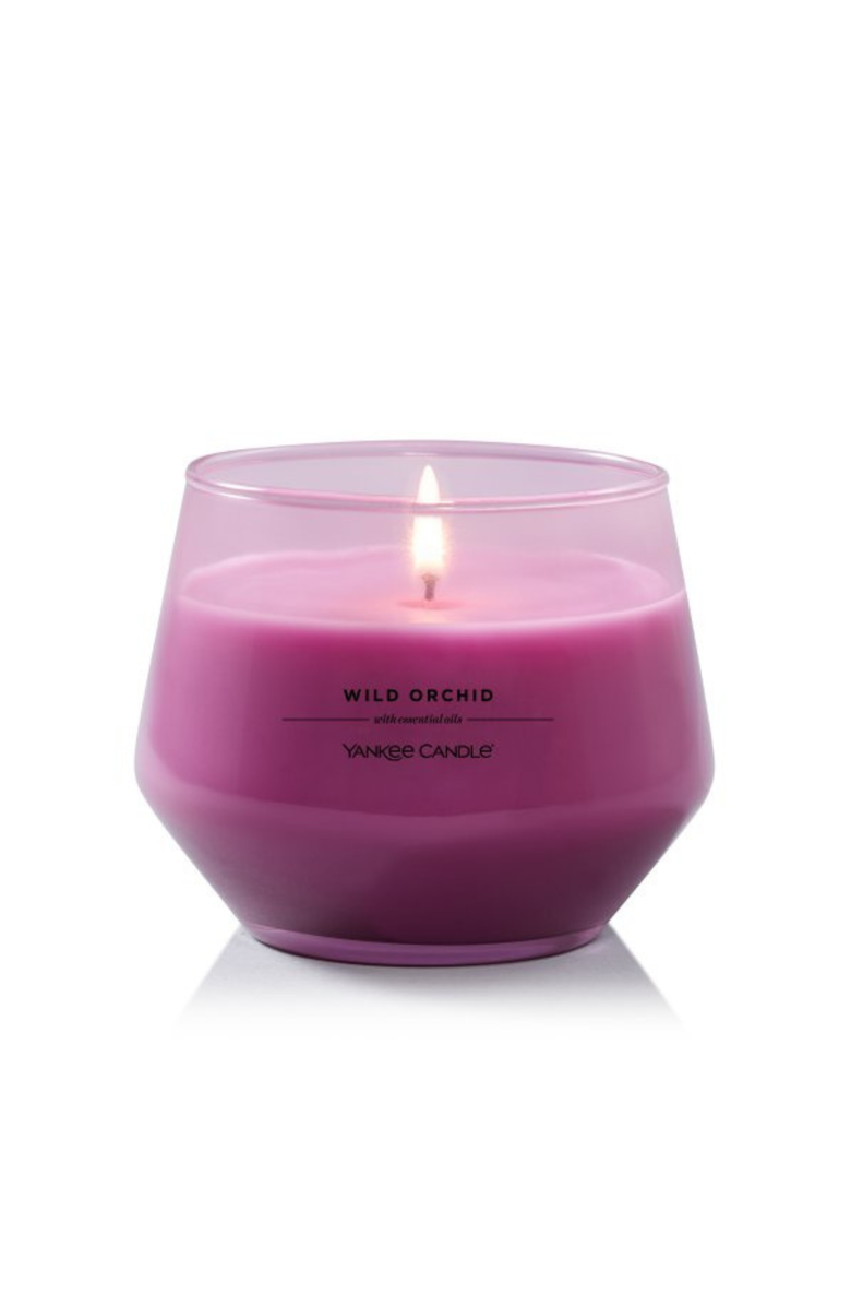 YANKEE CANDLE Wild Orchid Studio Candle with Essential Oils, Set of 2, Alternate, color, Purple