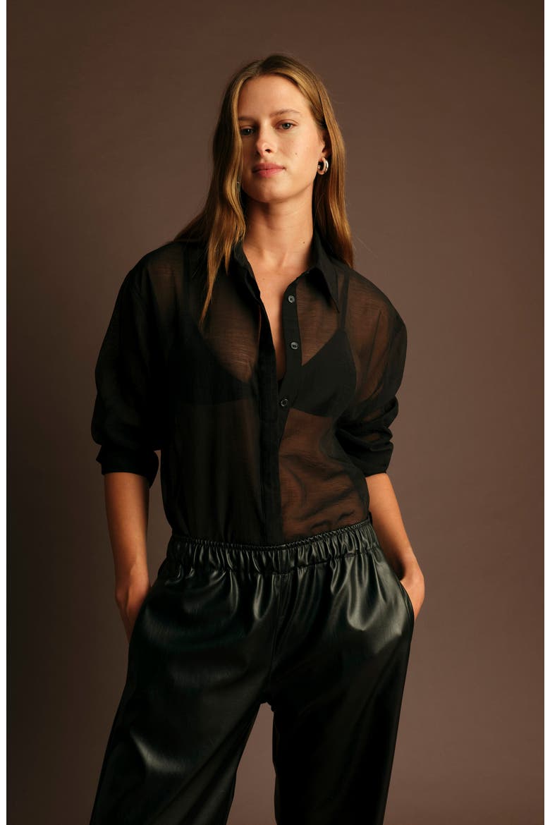 Hugh Sheer Shirt, Alternate, color, BLACK