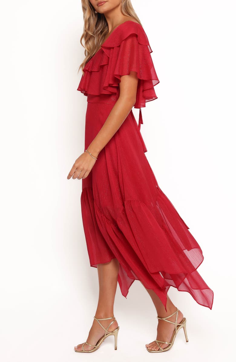 Petal & Pup Merida Ruffle Short Sleeve Midi Dress, Alternate, color,