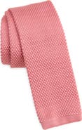 CLIFTON WILSON Pink Knit Silk Tie