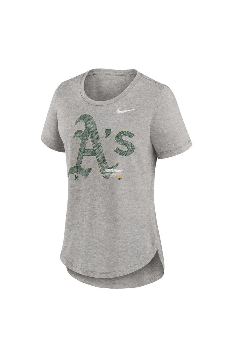 Nike Women's Nike  Heather Gray Athletics Touch Tri-Blend T-Shirt, Alternate, color, 