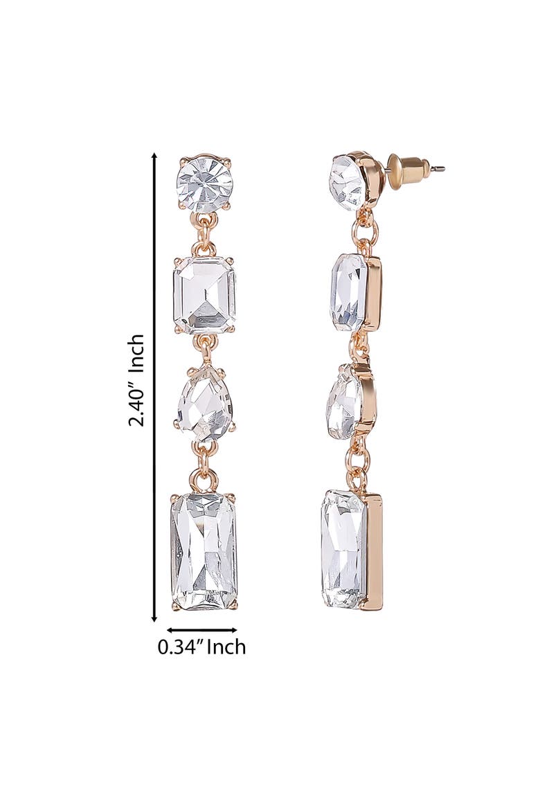 Crystal Cascade Statement Earrings, Alternate, color, Gold