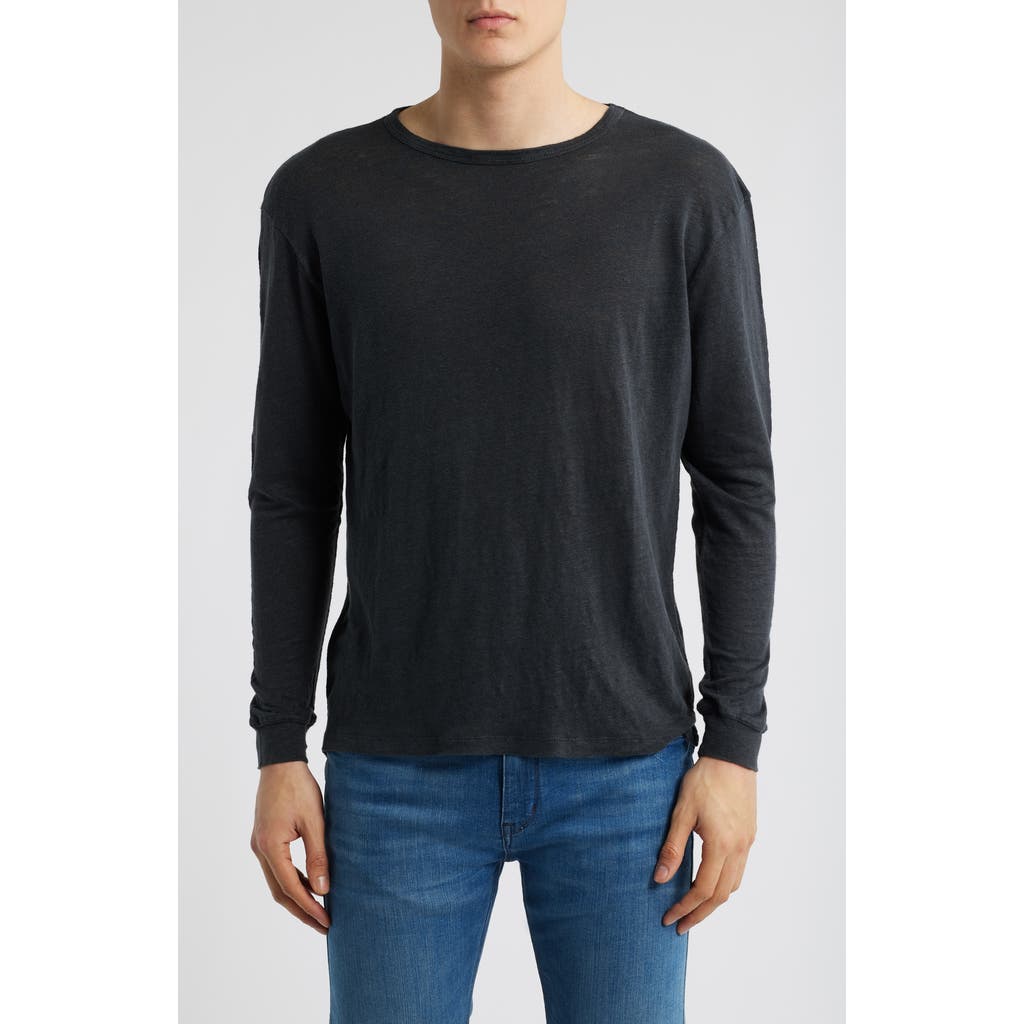 Alex Crane Sun Linen Long Sleeve T-shirt In Night