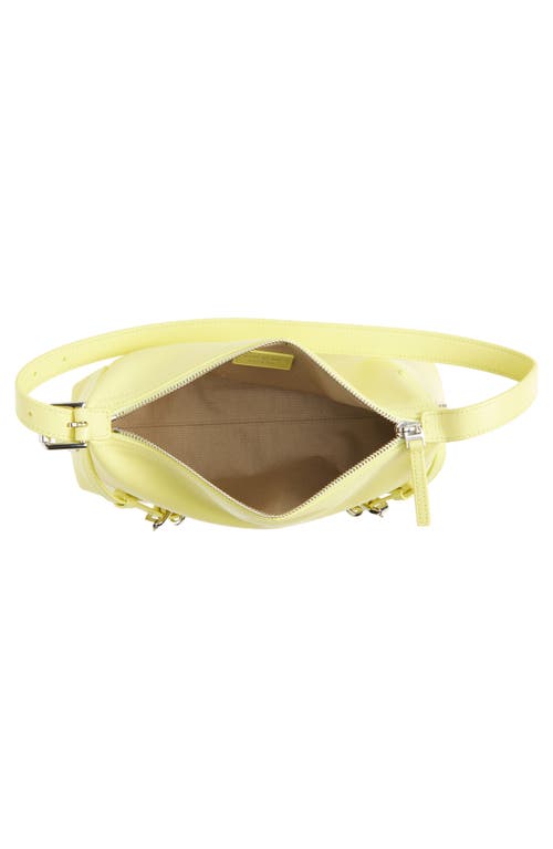 Givenchy Voyou Mini Curved Leather Shoulder Bag In Yellow